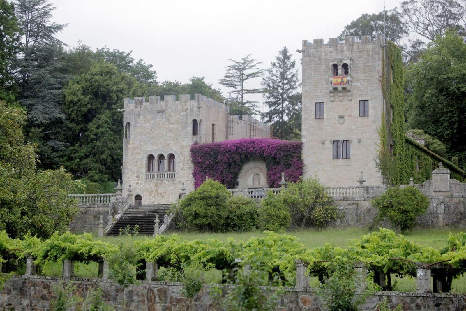 Fachada exterior del Pazo de Meirás, en el municipio coruñés de Sada.
