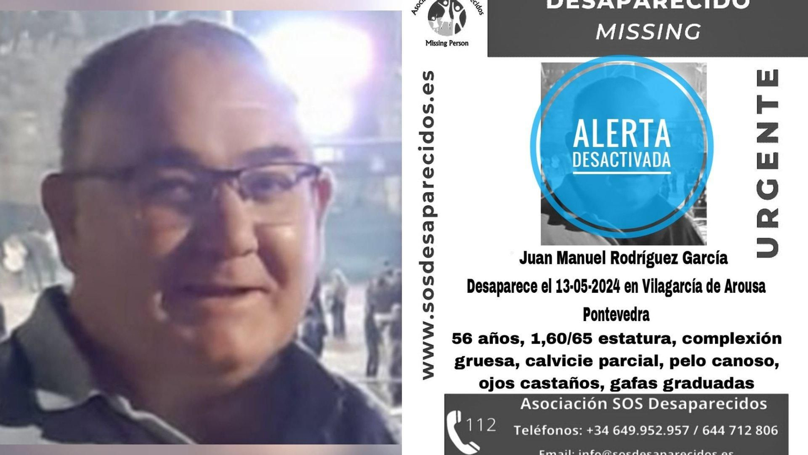 Hombre encontrado en Santiago. // SOS Desaparecidos