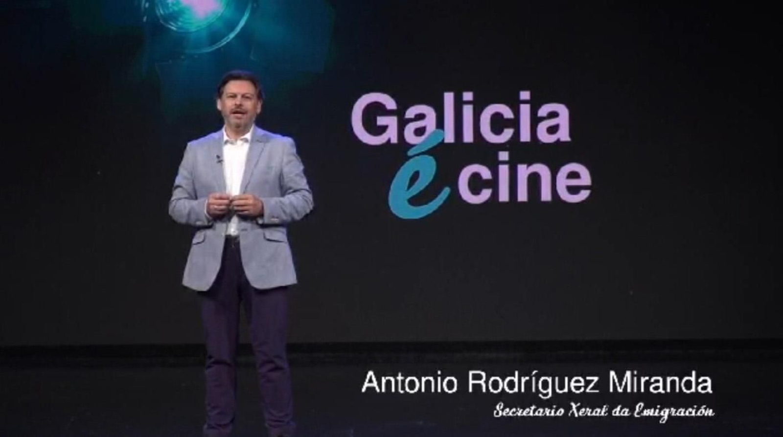 Antonio Rodríguez Mirnada, secretario xeral da Emigración, en la presentación del ciclo "Galicia é cine"