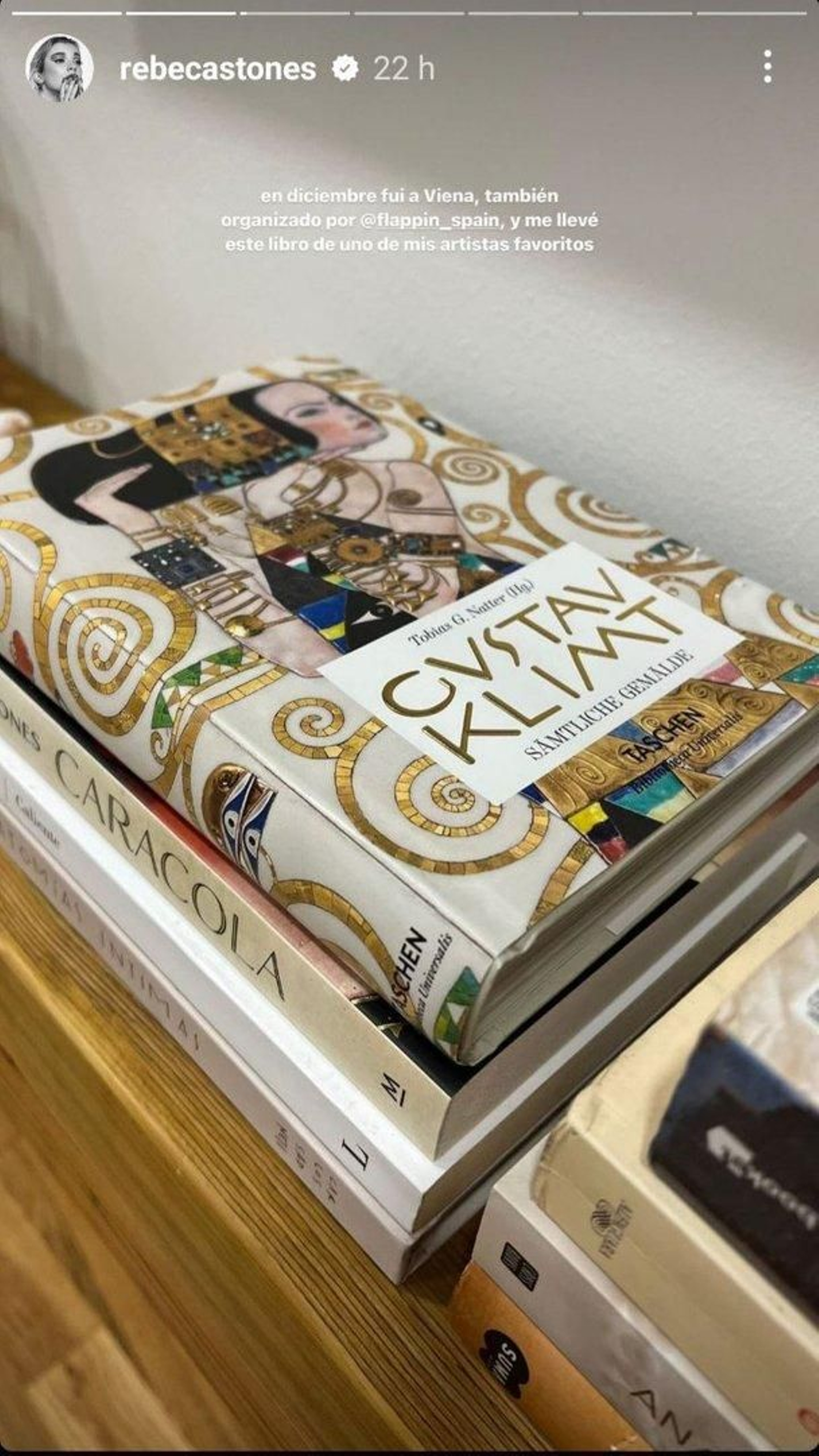 El libro de Klimt que llegó a Vigo desde Viena. // Instagram (@rebecastones)