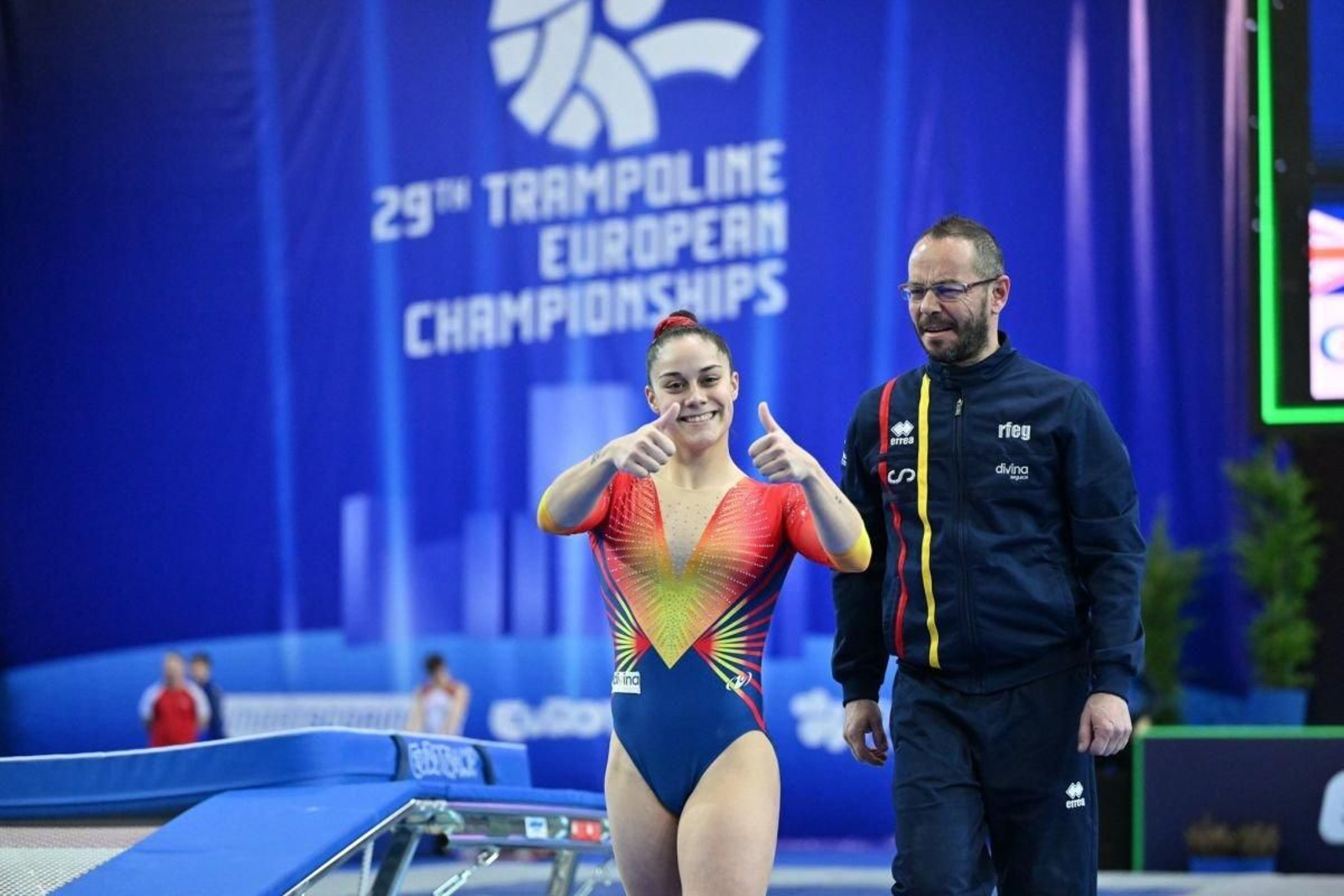 Melania celebra su gran actuación ayer en Guimaraes.