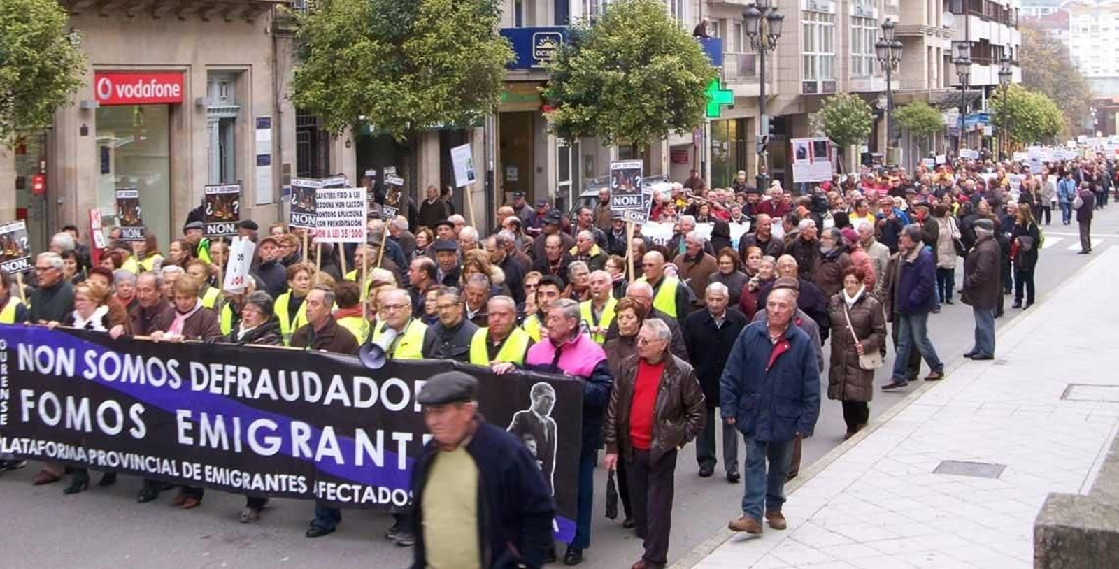 Manifestación de los emigrantes retornados, el pasado mes de diciembre, en Ourense.
