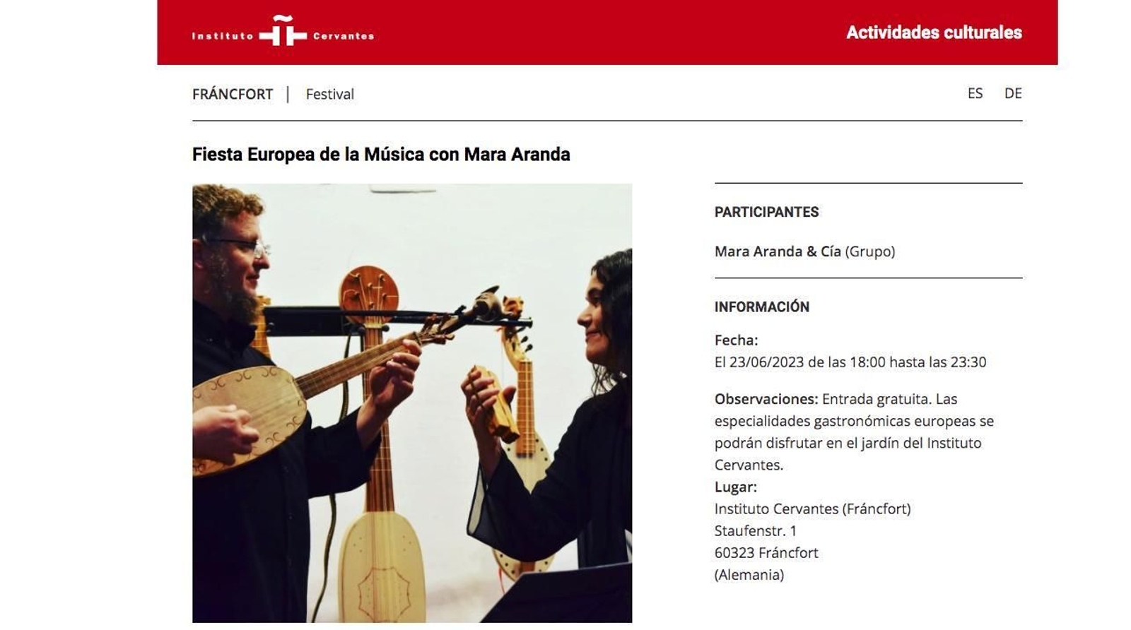 Instituto Cervantes Fránfort mara Aranda + Jota Martínez