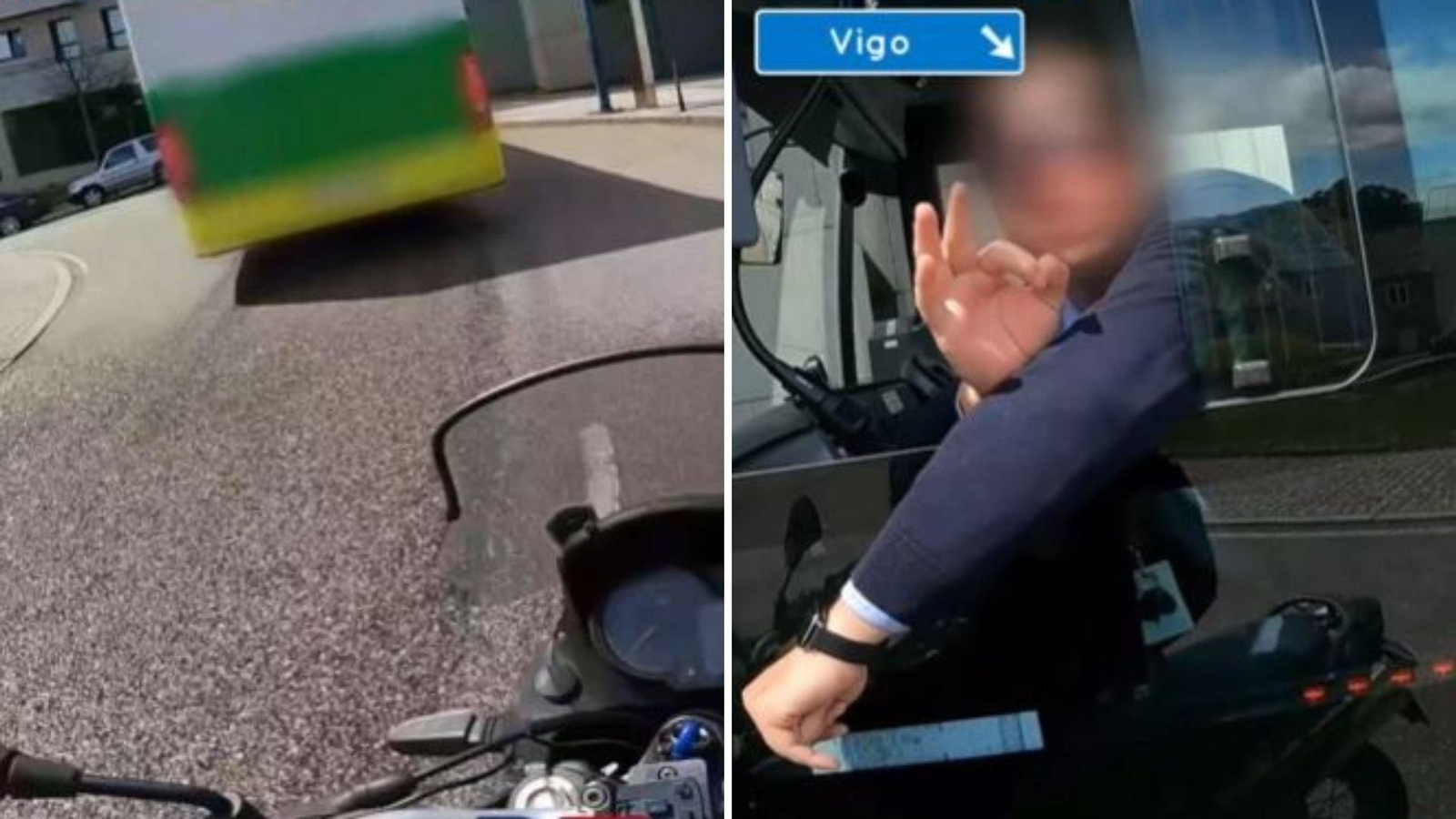 El motorista siguió al autobús para echarle la bronca al conductor. // Instagram (@dashcams.esp)