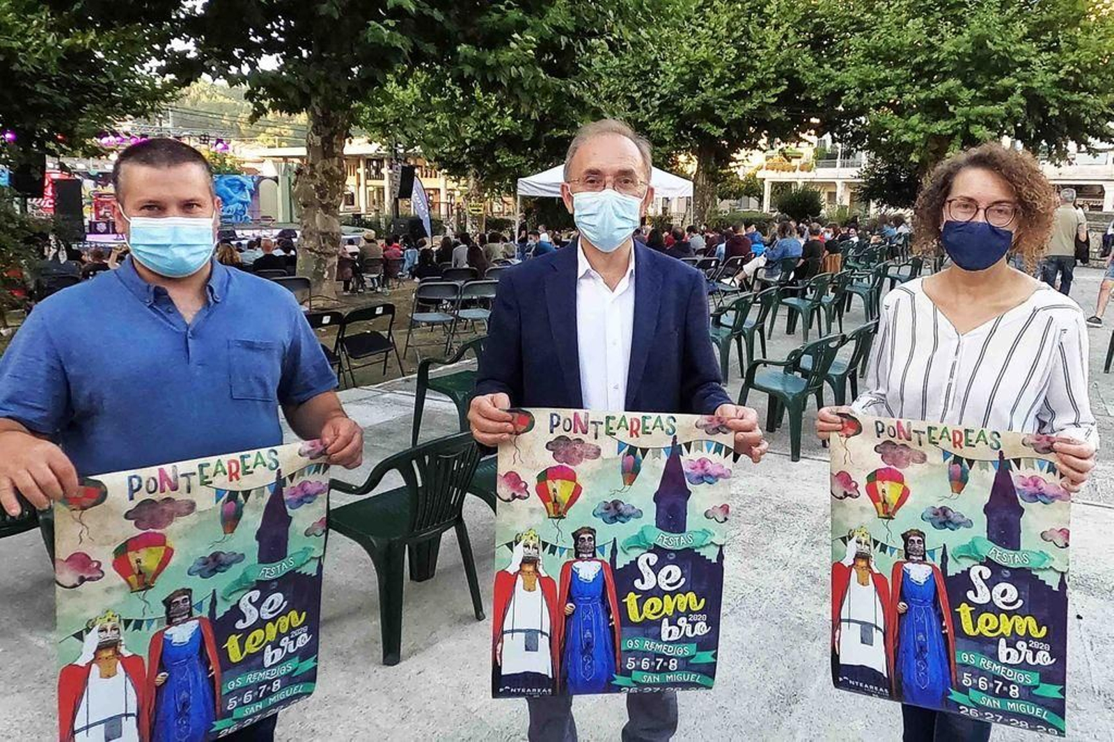 Los concejales de Eventos y Cultura, junto al alcalde, presentaron ayer las fiestas.