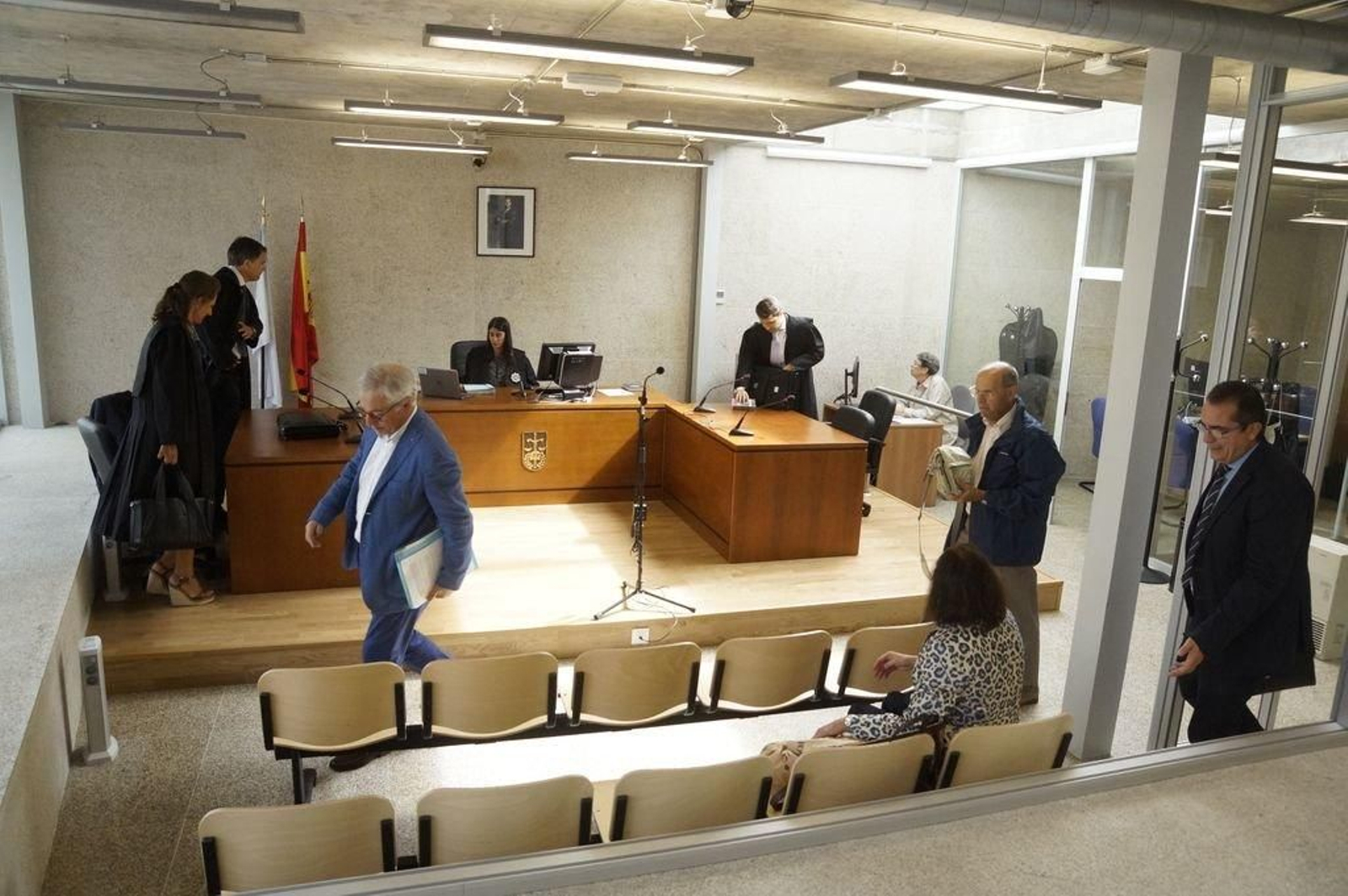 Imagen de la sala de vistas del nuevo juzgado de cláusulas suelo en el Casco Vello.