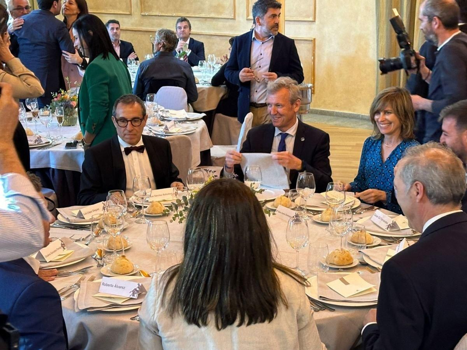 Ballesteros, Rueda y Nava Castro, en la cena-gala de Feprotur, en Balneario de Mondariz .