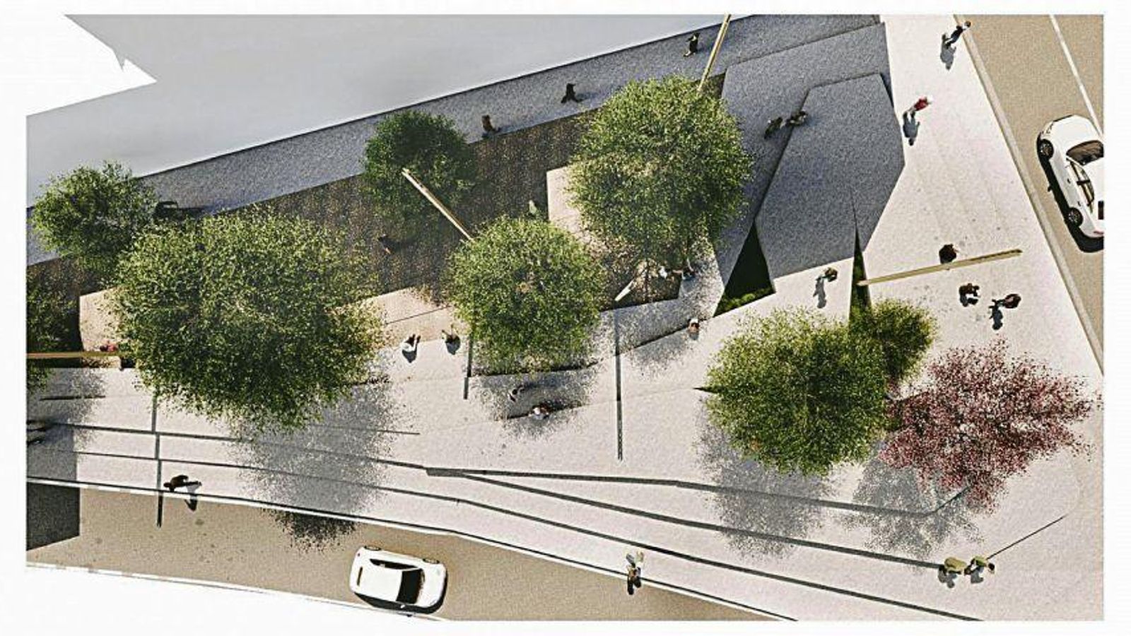 Una infografía de la plaza que se instalará en el entorno de las calles San Roque y Couto de San Honorato.