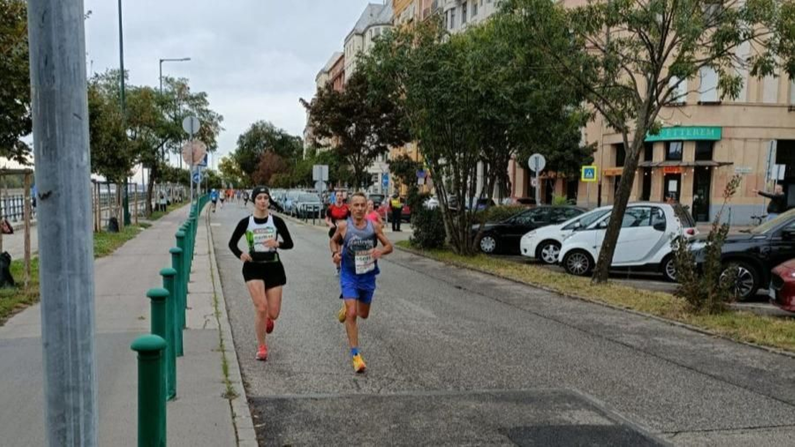 Arlindo, en pleno esfuerzo por las calles de Budapest el pasado domingo.