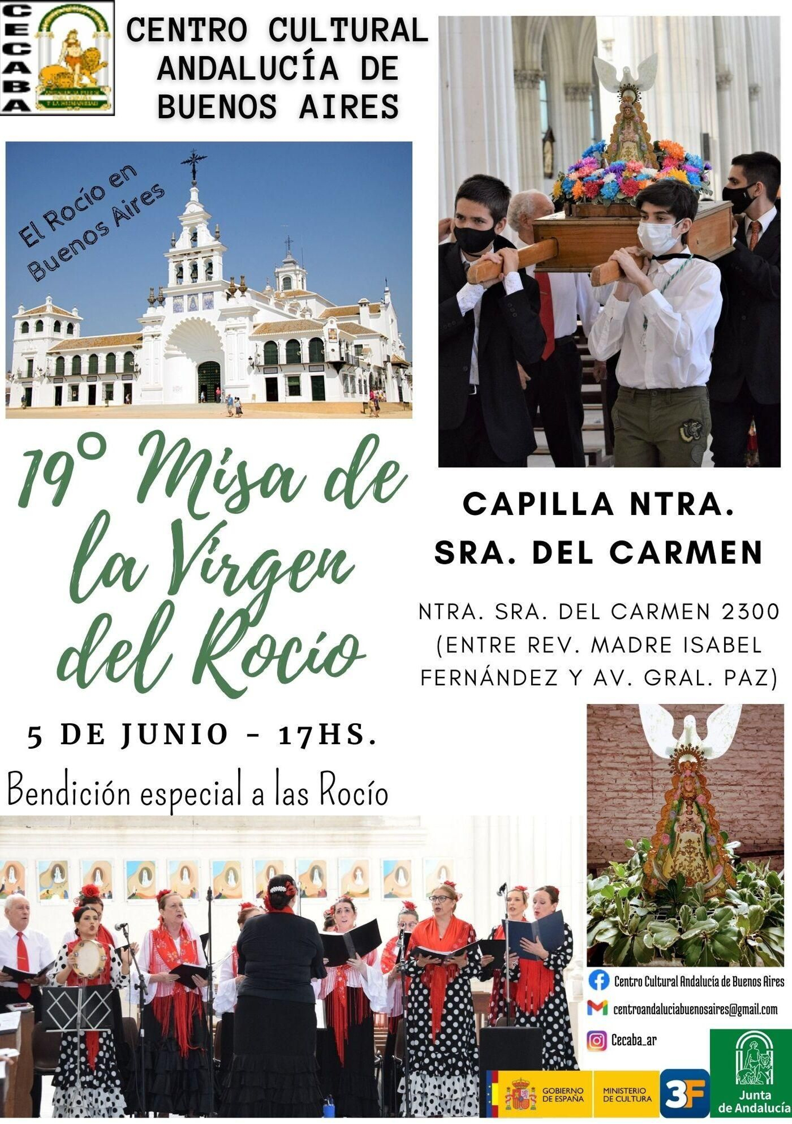 Cartel de la 19° Misa del Rocío del Centro Andalucía de Buenos Aires