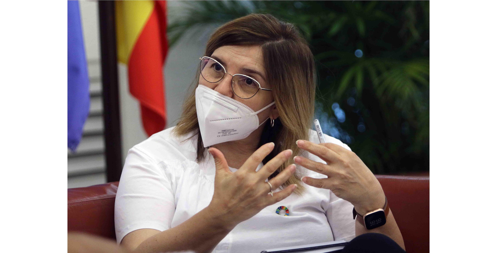 La secretaria de Estado de Cooperación Internacional de España, Pilar Cancela, durante una visita a la región de Santa Cruz. EFE/Juan Carlos Torrejón