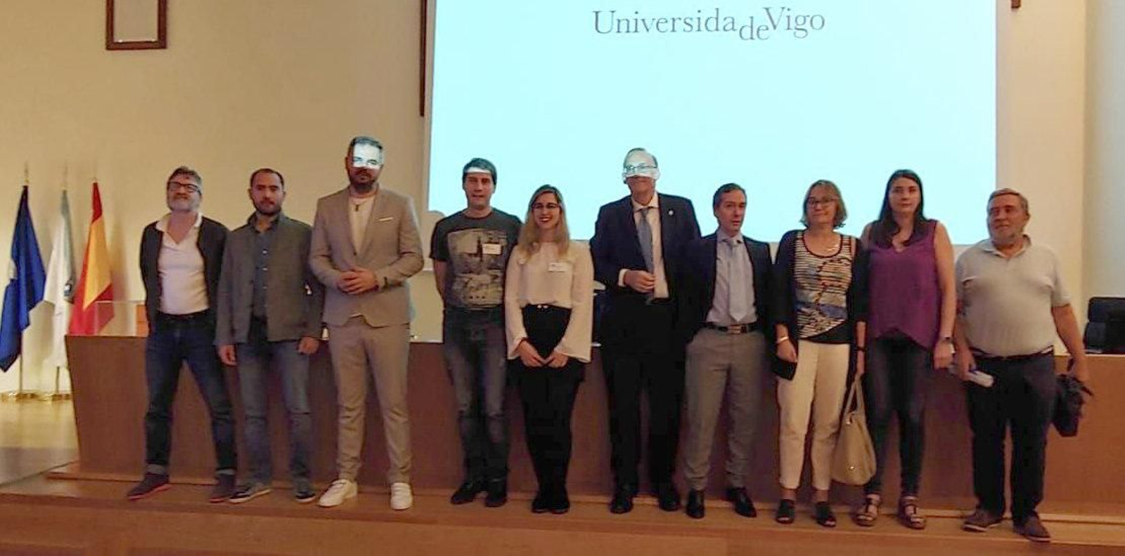 El rector Manuel Reigosa durante el acto de esta mañana