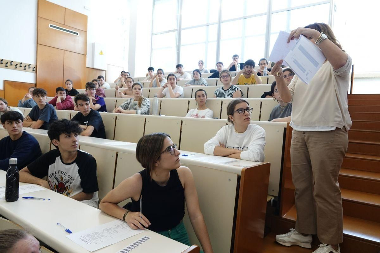 Imagen de la celebración de la EBAU en el campus de Vigo este mismo verano.