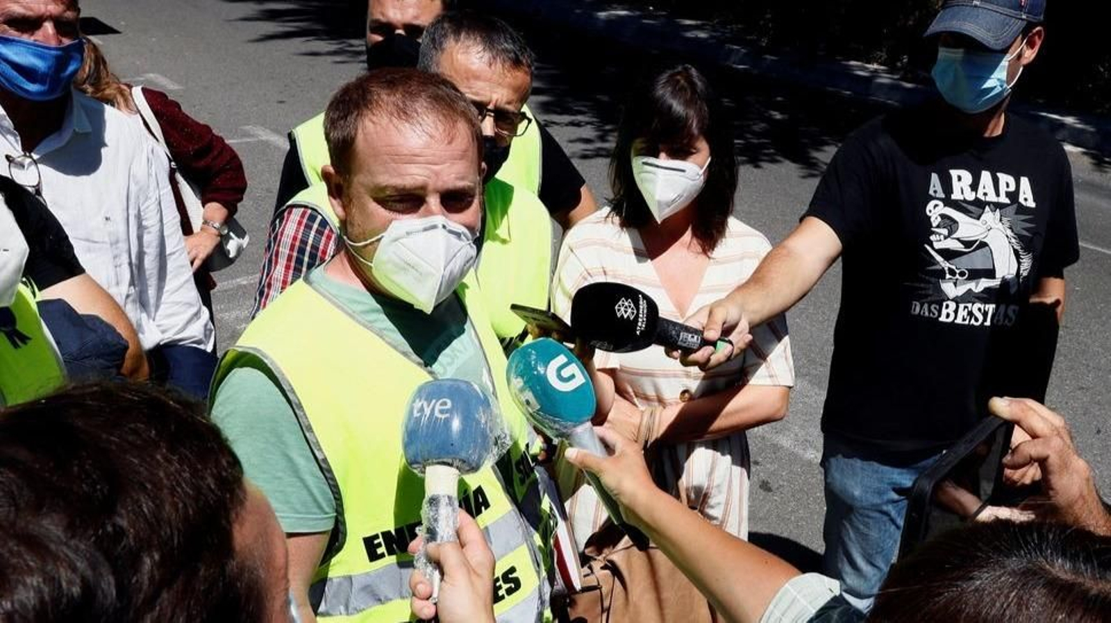 El portavoz del comité de empresa, José Antonio Zan, ayer en sus declaraciones a los medios.