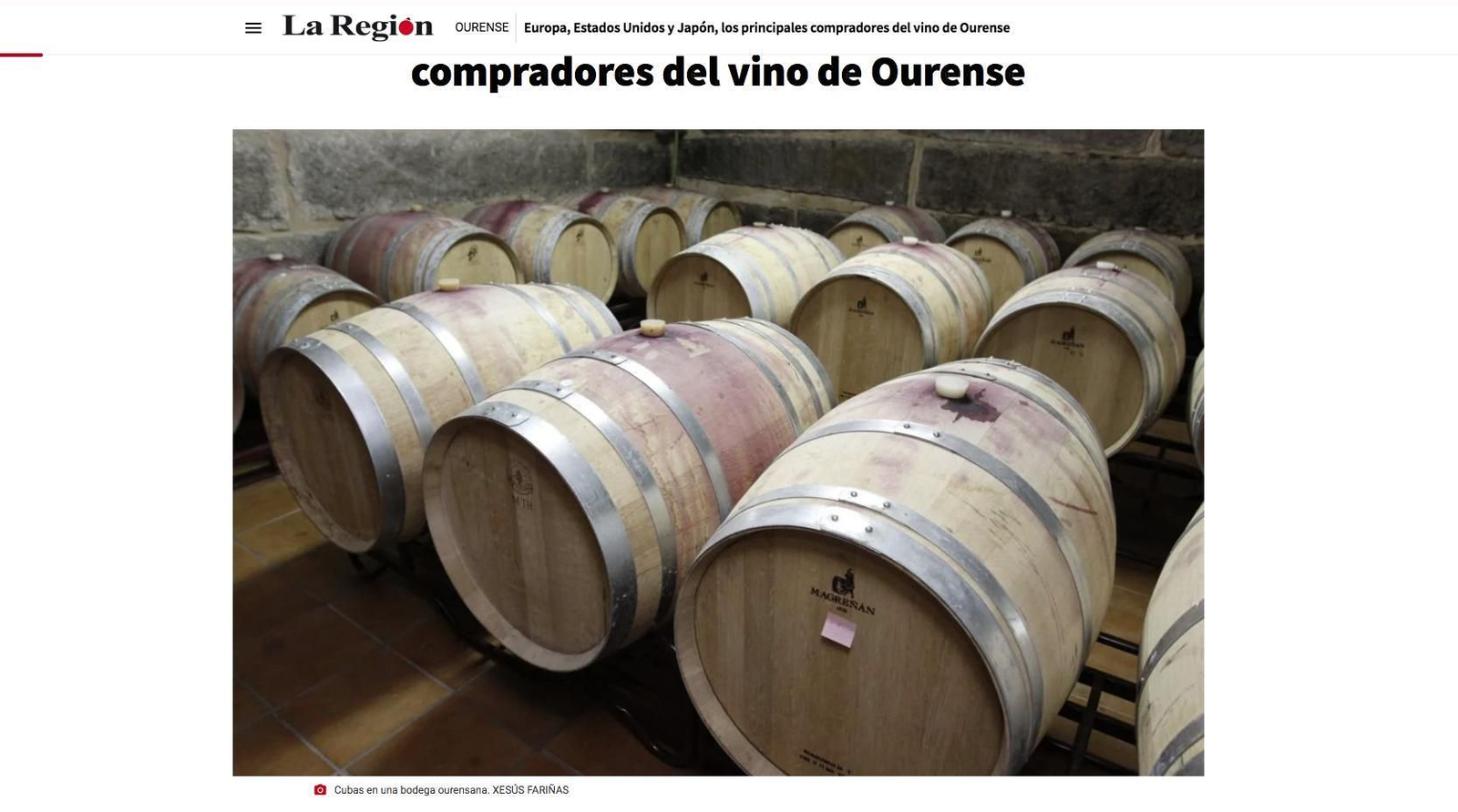 Cubas en una bodega ourensana. XESÚS FARIÑAS